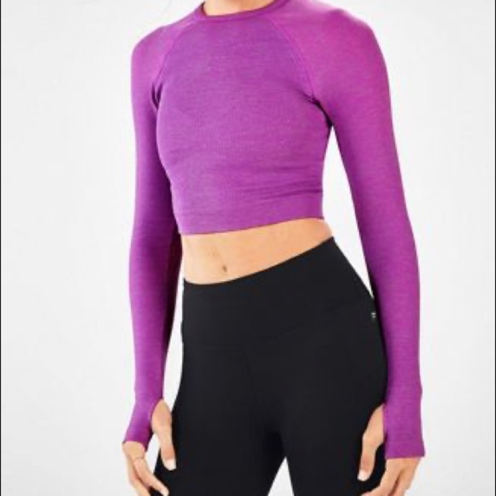 Fabletics bri long sleeve seamless top purple